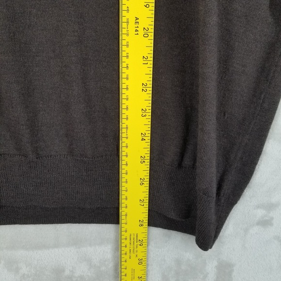 Nordstrom Sweater Men XL Brown 100% Merino Wool V Neck Basic Outdoor Preppy - Picture 6 of 8